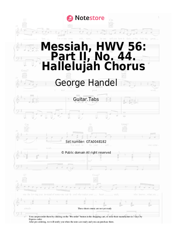 Messiah, HWV 56: Part II, No. 44. Hallelujah Chorus - George Handel Tabs - Guitar.Tabs