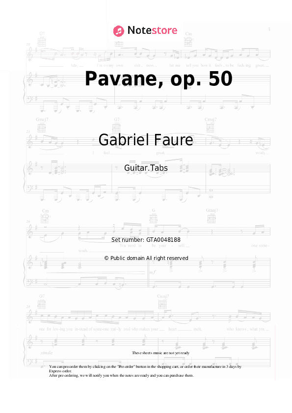 Pavane, op. 50 - Gabriel Faure Tabs - Guitar.Tabs