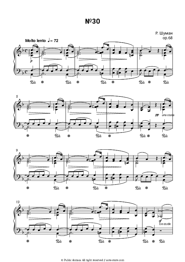 Album for the Young, Op.68, No.30 F major - Robert Schumann Piano Sheet Music - Piano.Solo