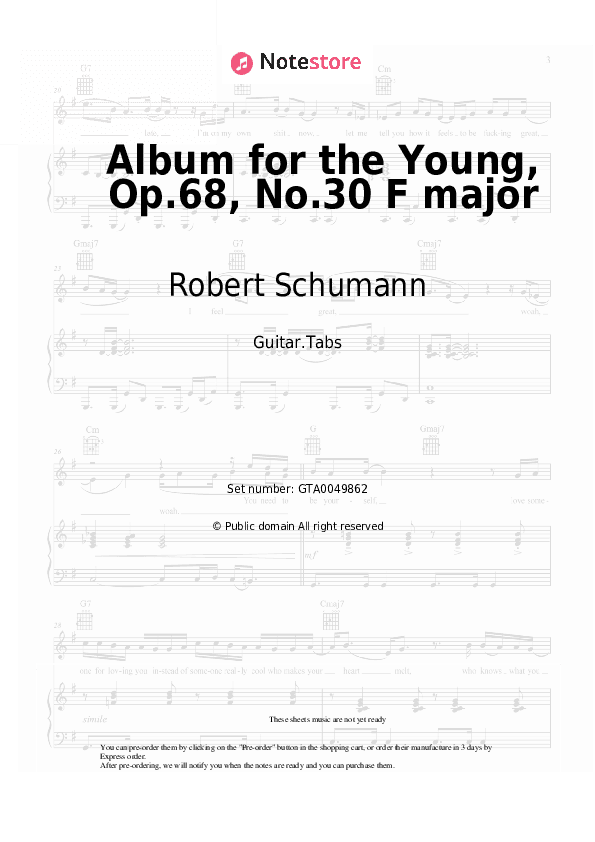 Album for the Young, Op.68, No.30 F major - Robert Schumann Tabs - Guitar.Tabs