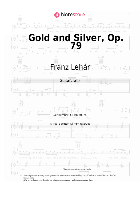 Gold and Silver, Op. 79 - Franz Lehár Tabs - Guitar.Tabs