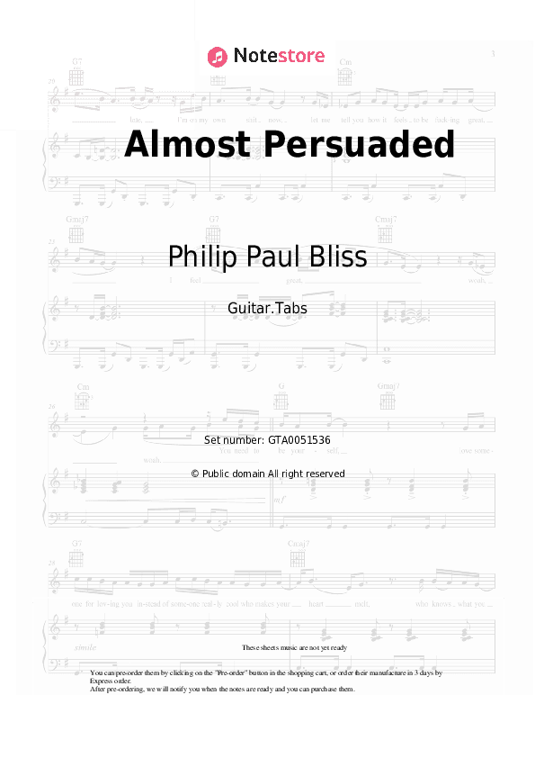 Almost Persuaded - Philip Paul Bliss Tabs - Guitar.Tabs