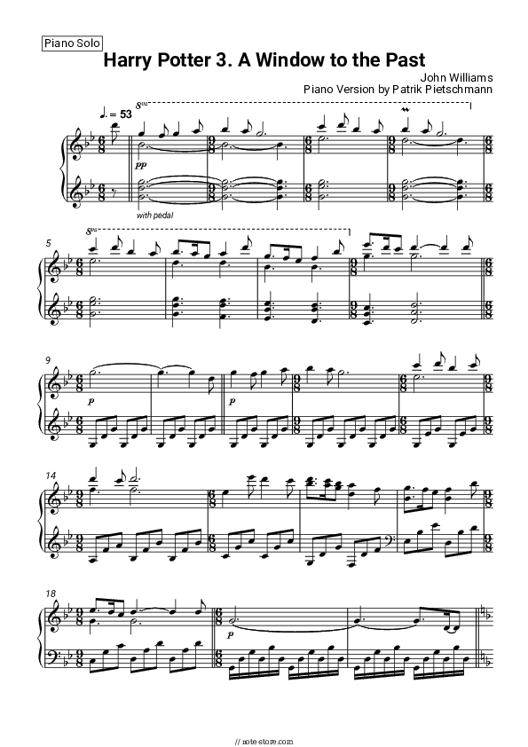 A Windows to the Past - John Williams Piano Sheet Music - Piano.Solo