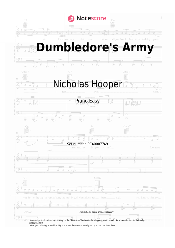 Dumbledore's Army - Nicholas Hooper Piano Sheet Music Easy - Piano.Easy