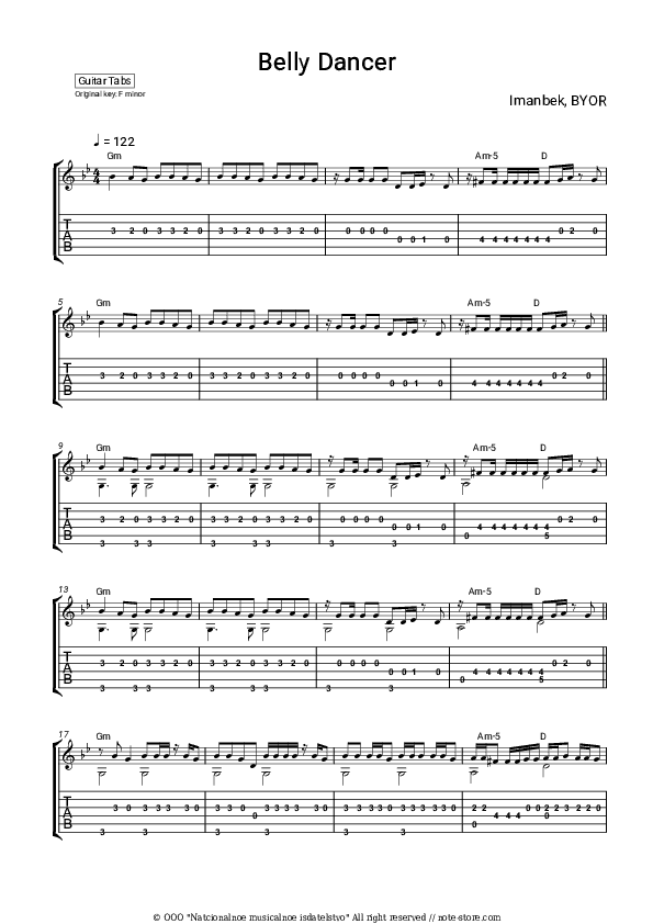 Belly Dancer - Imanbek, BYOR Tabs - Guitar.Tabs