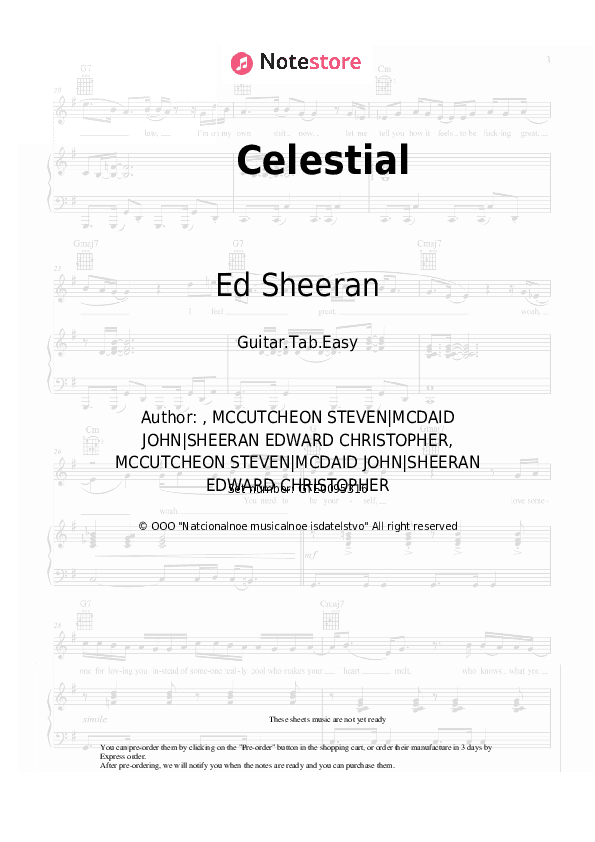 Celestial (from 'Pokemon') - Ed Sheeran, Pokémon Tabs Easy - Guitar.Tab.Easy
