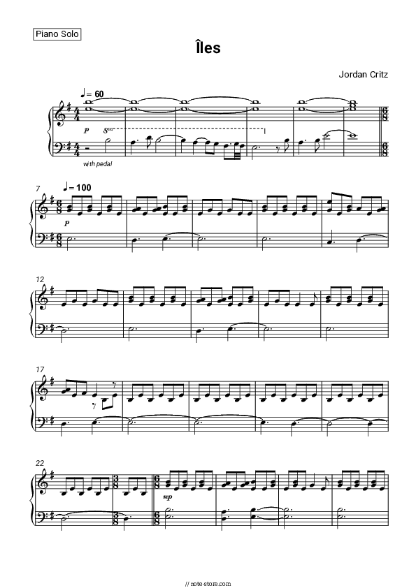 Îles - Jordan Critz Piano Sheet Music - Piano.Solo