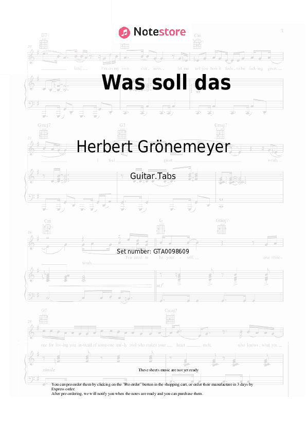 Was soll das - Herbert Grönemeyer Tabs - Guitar.Tabs