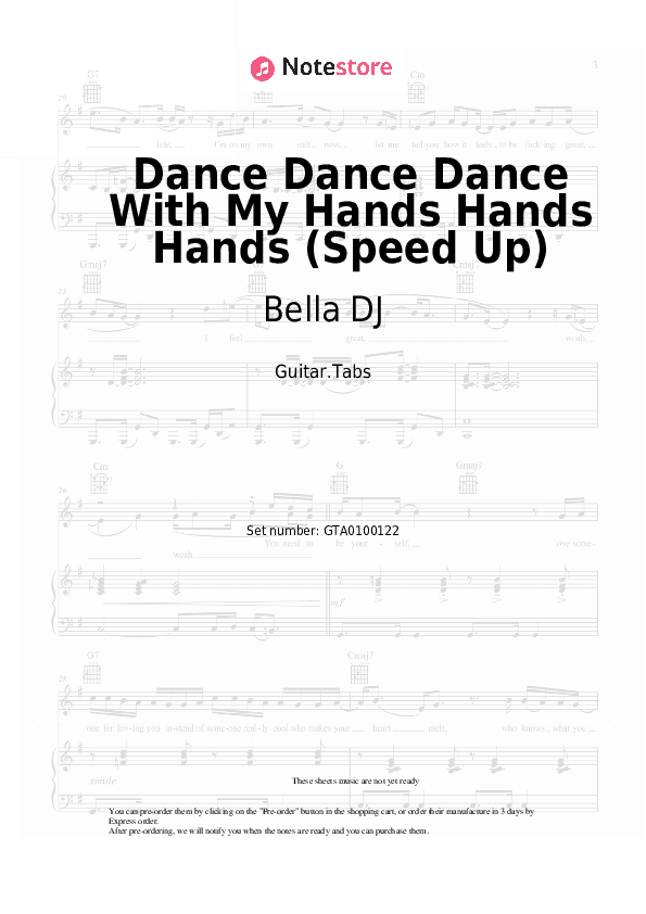 Dance Dance Dance With My Hands Hands Hands (Speed Up) - Bella DJ Tabs - Guitar.Tabs