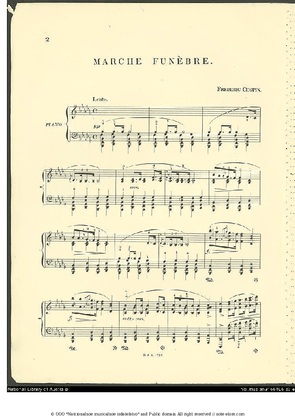 Sonata No.2, Op.35, Funeral March, 3rd Movement - Frederic Chopin Piano Sheet Music - Piano.Solo