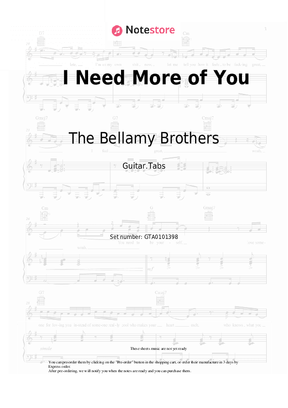 I Need More of You - The Bellamy Brothers Tabs - Guitar.Tabs