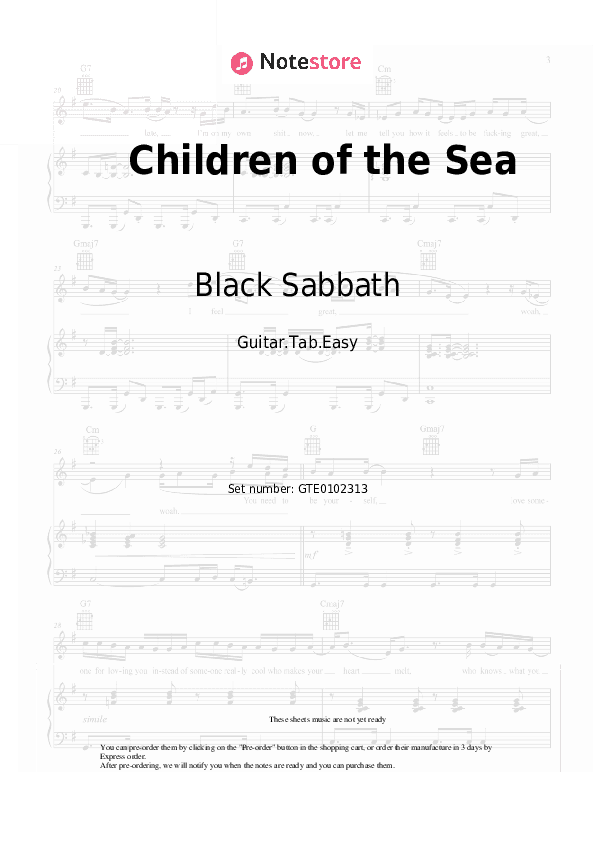 Children of the Sea - Black Sabbath Tabs Easy - Guitar.Tab.Easy