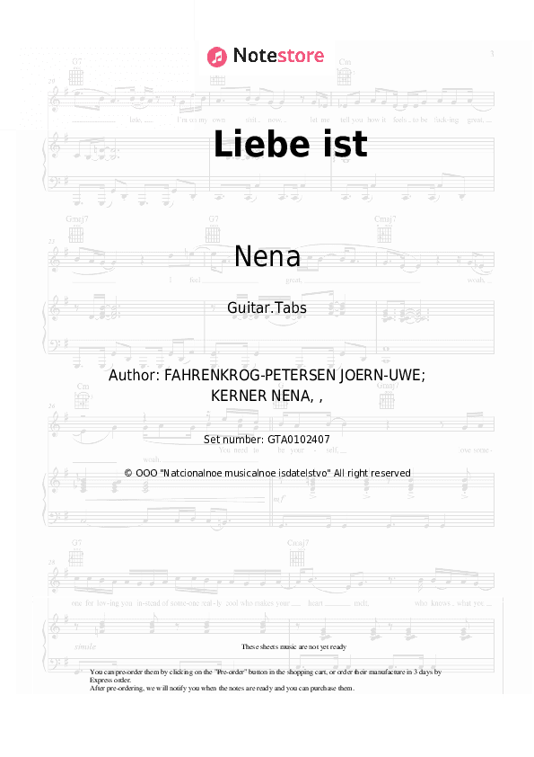 Liebe ist - Nena Tabs - Guitar.Tabs