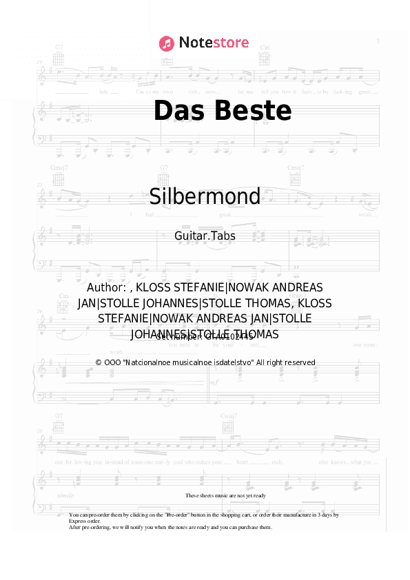 Das Beste - Silbermond Tabs - Guitar.Tabs