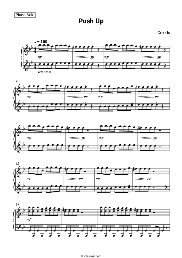 Push Up - Creeds Piano Sheet Music - Piano.Solo
