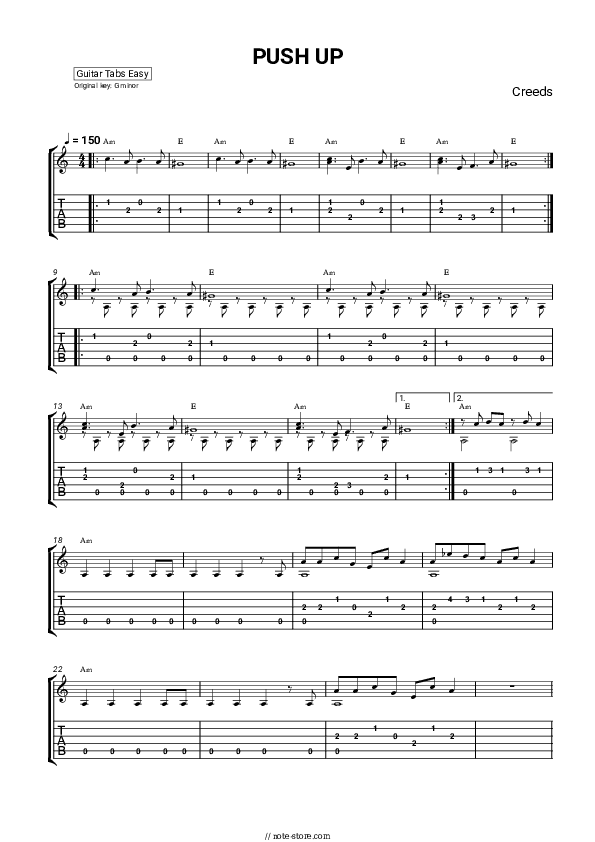 Push Up - Creeds Tabs Easy - Guitar.Tab.Easy