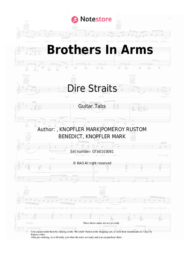 Brothers In Arms - Dire Straits Tabs - Guitar.Tabs