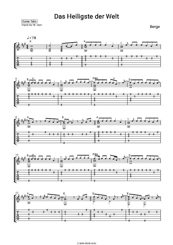 Das Heiligste der Welt - Berge Tabs - Guitar.Tabs