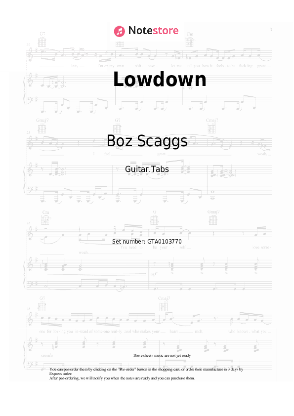 Lowdown - Boz Scaggs Tabs - Guitar.Tabs