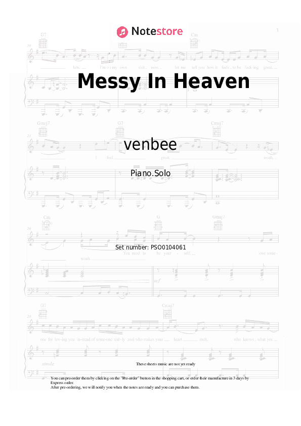 Messy In Heaven - venbee, Goddard Piano Sheet Music - Piano.Solo
