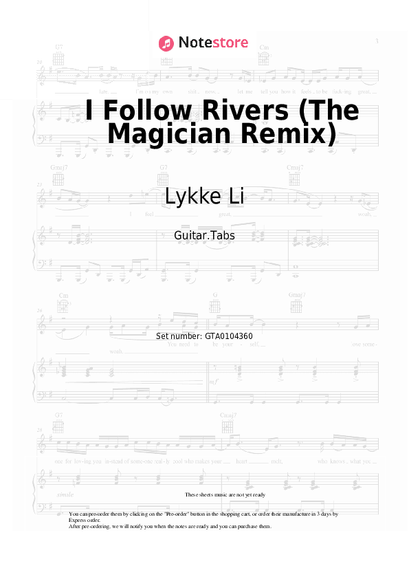I Follow Rivers (The Magician Remix) - Lykke Li Tabs - Guitar.Tabs