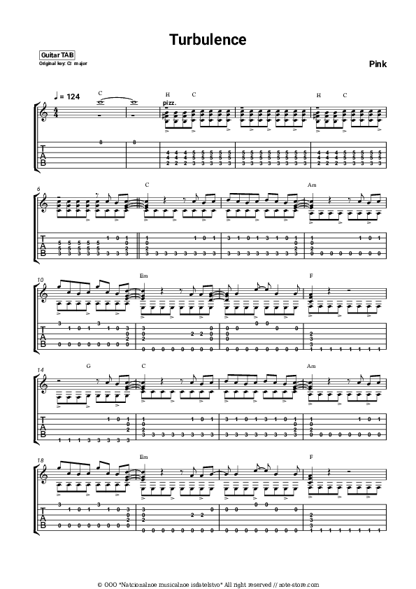 Turbulence - P!nk Tabs - Guitar.Tabs