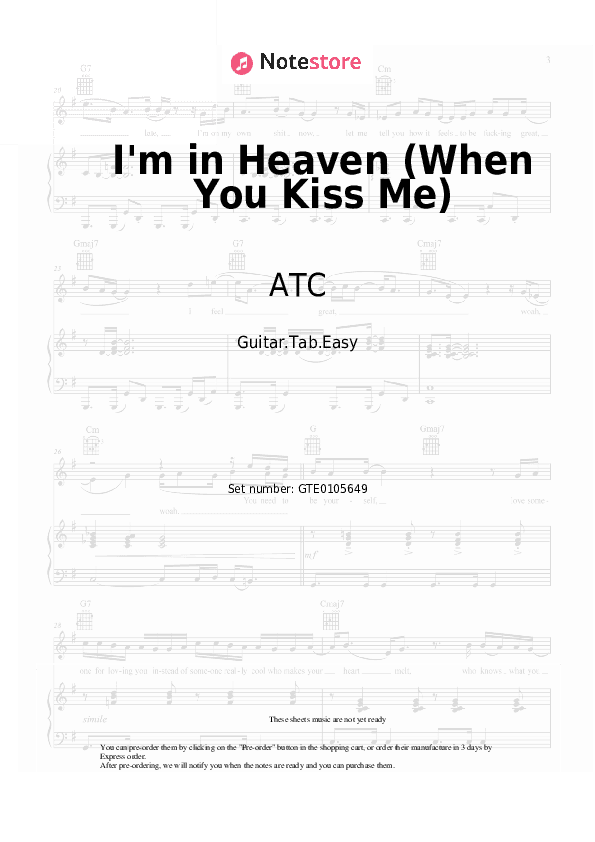 I'm in Heaven (When You Kiss Me) - ATC Tabs Easy - Guitar.Tab.Easy