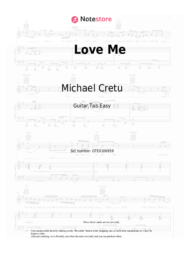 Love Me - Michael Cretu Tabs Easy - Guitar.Tab.Easy