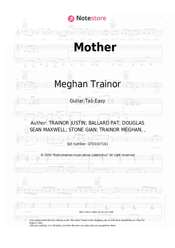 Mother - Meghan Trainor Tabs Easy - Guitar.Tab.Easy