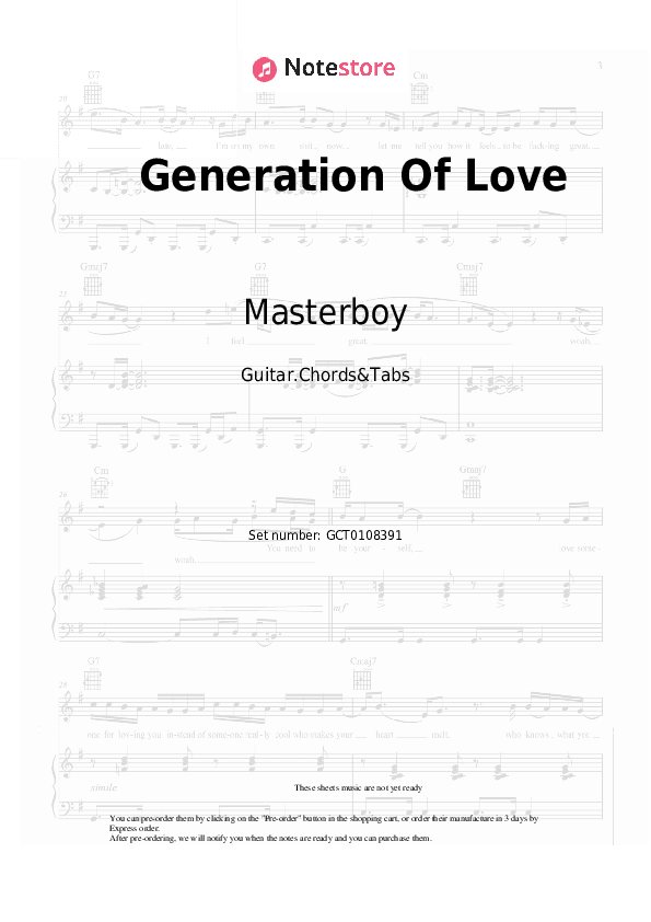 Generation Of Love - Masterboy Chords and Tabs - Guitar.Chords&Tabs