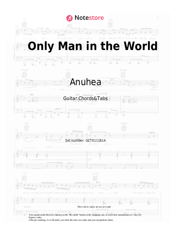Only Man in the World - Anuhea, Tarrus Riley Chords and Tabs - Guitar.Chords&Tabs