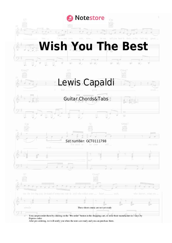 Wish You The Best - Lewis Capaldi Chords and Tabs - Guitar.Chords&Tabs