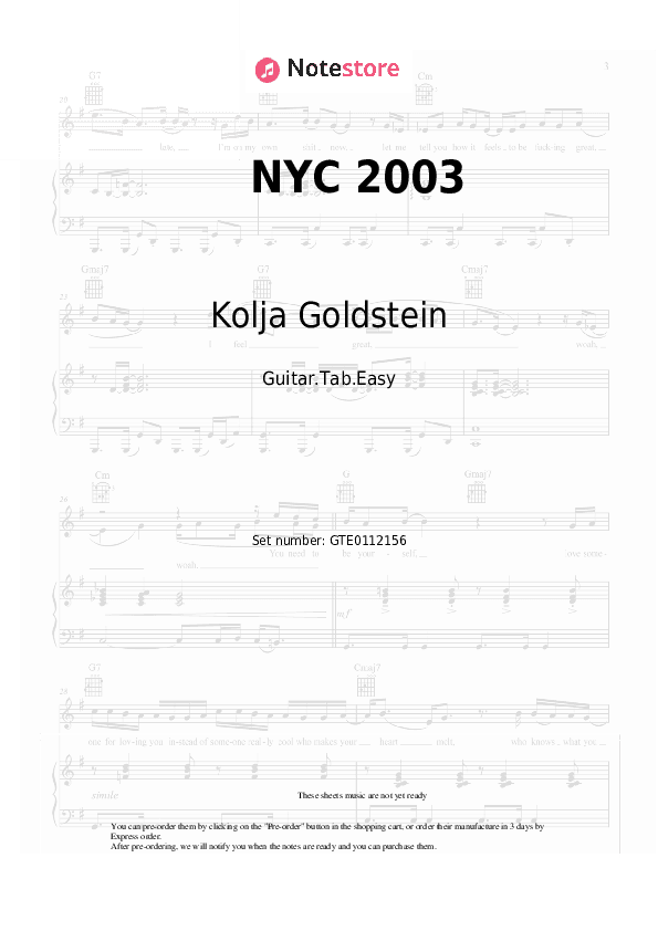 NYC 2003 - Kolja Goldstein Tabs Easy - Guitar.Tab.Easy