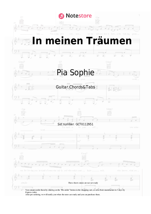 In meinen Träumen - Pia Sophie Chords and Tabs - Guitar.Chords&Tabs