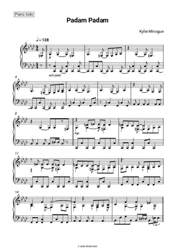 Padam Padam - Kylie Minogue Piano Sheet Music - Piano.Solo