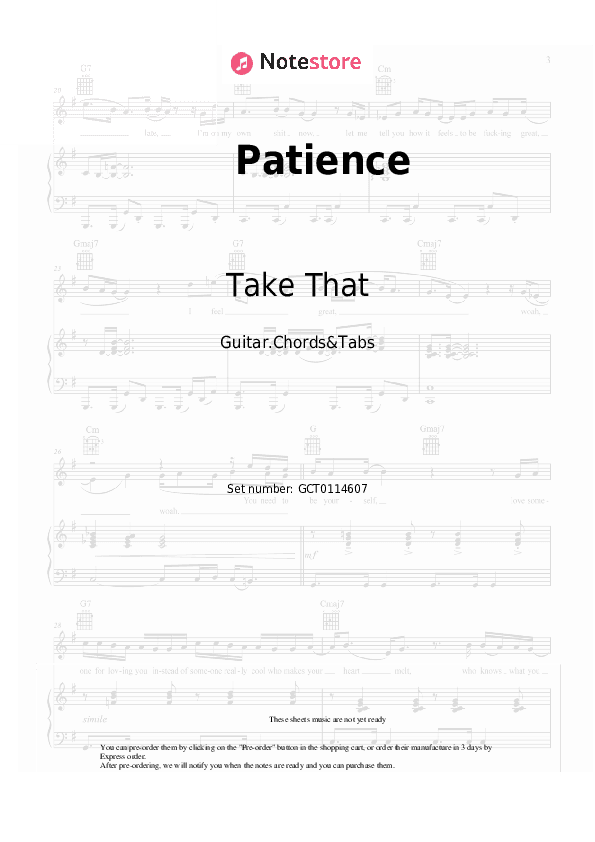 Patience - Take That Chords and Tabs - Guitar.Chords&Tabs