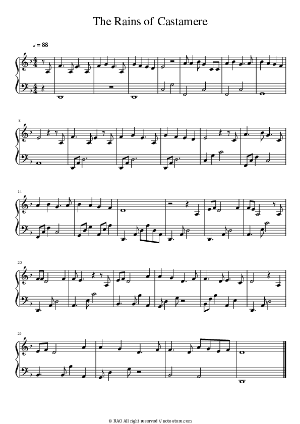 The Rains of Castamere (From 'The Game Of Thrones') - Ramin Djawadi Piano Sheet Music - Piano.Solo