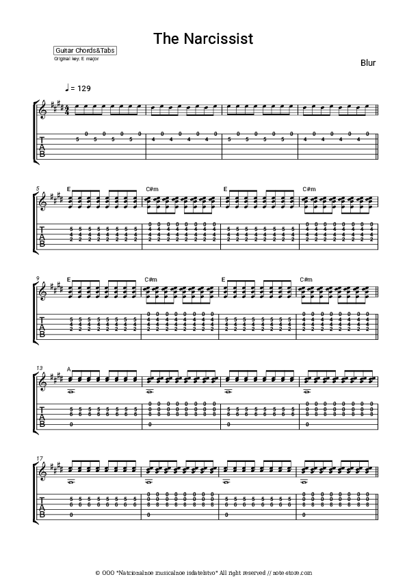 The Narcissist - Blur Chords and Tabs - Guitar.Chords&Tabs