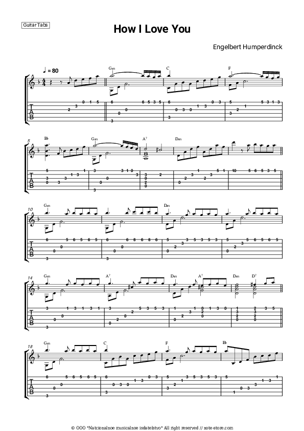 How I Love You - Engelbert Humperdinck Tabs - Guitar.Tabs