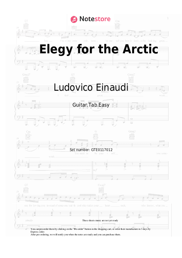 Elegy for the Arctic - Ludovico Einaudi Tabs Easy - Guitar.Tab.Easy