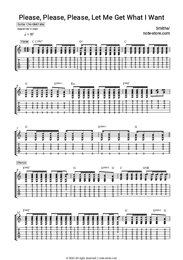 Please, Please, Please, Let Me Get What I Want - The Smiths Chords and Tabs - Guitar.Chords&Tabs