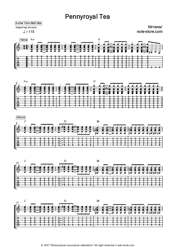 Pennyroyal tea - Nirvana Chords and Tabs - Guitar.Chords&Tabs