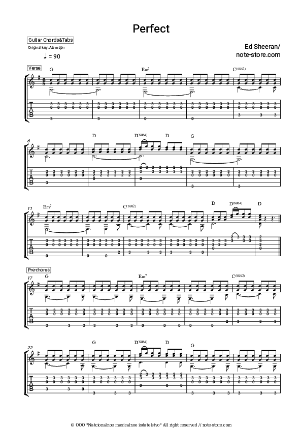 Perfect - Ed Sheeran Chords and Tabs - Guitar.Chords&Tabs