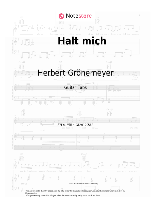 Halt mich - Herbert Grönemeyer Tabs - Guitar.Tabs