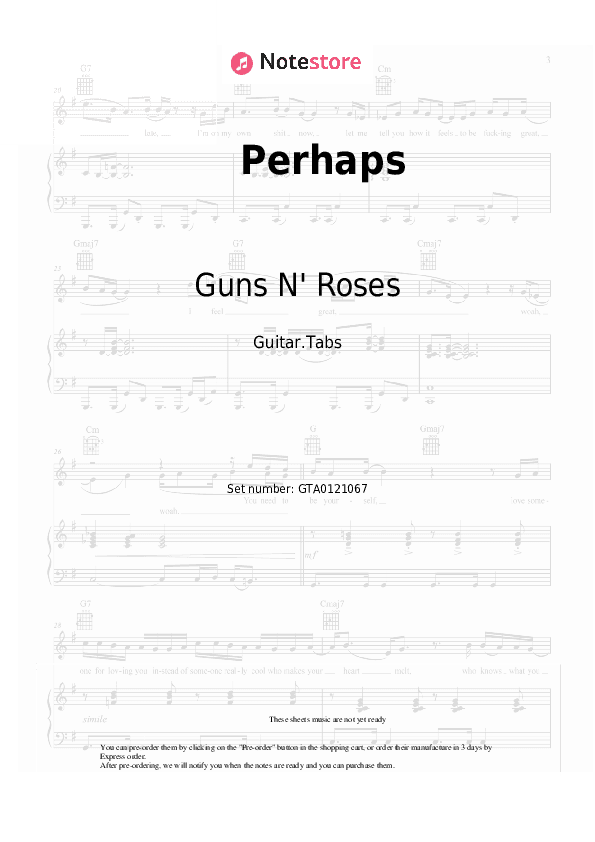 Perhaps - Guns N' Roses Tabs - Guitar.Tabs