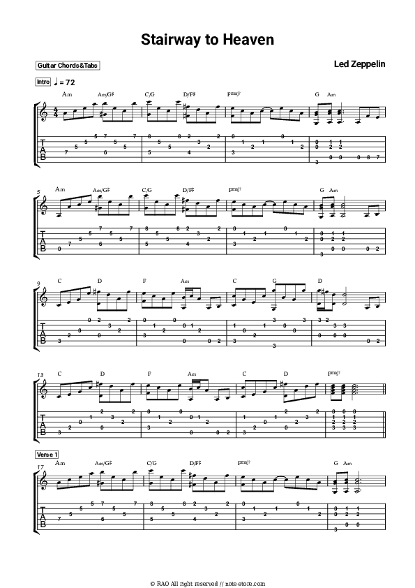 Stairway to Heaven - Led Zeppelin Chords and Tabs - Guitar.Chords&Tabs