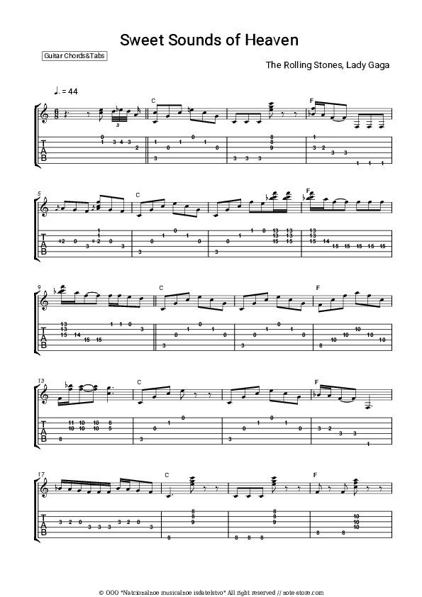 Sweet Sounds of Heaven - The Rolling Stones, Lady Gaga Chords and Tabs - Guitar.Chords&Tabs
