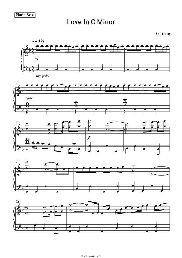 Love In C Minor - Cerrone Piano Sheet Music - Piano.Solo