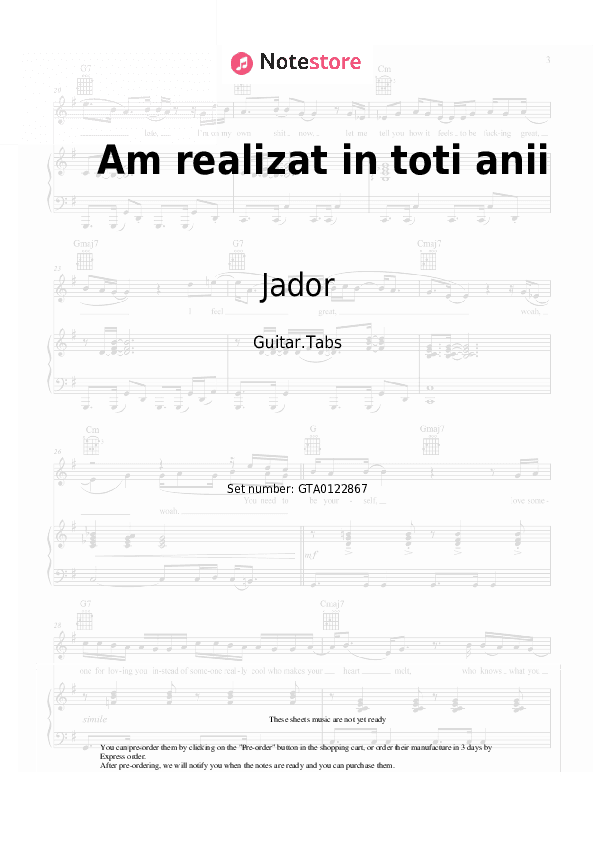 Am realizat in toti anii - Jador, Georgiana Lobont, Culita Sterp Tabs - Guitar.Tabs