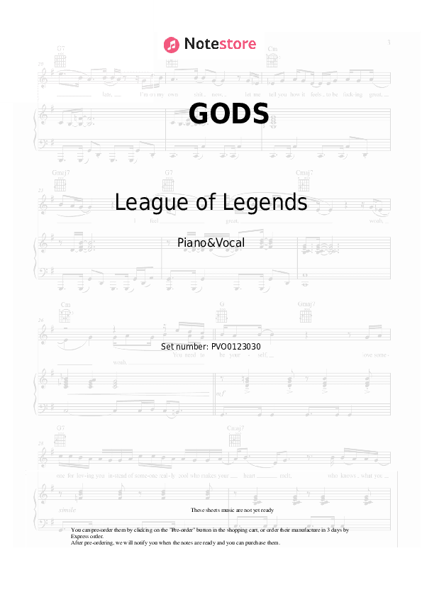 GODS - League of Legends, NewJeans Piano Sheet Music with the Voice part - Piano&Vocal